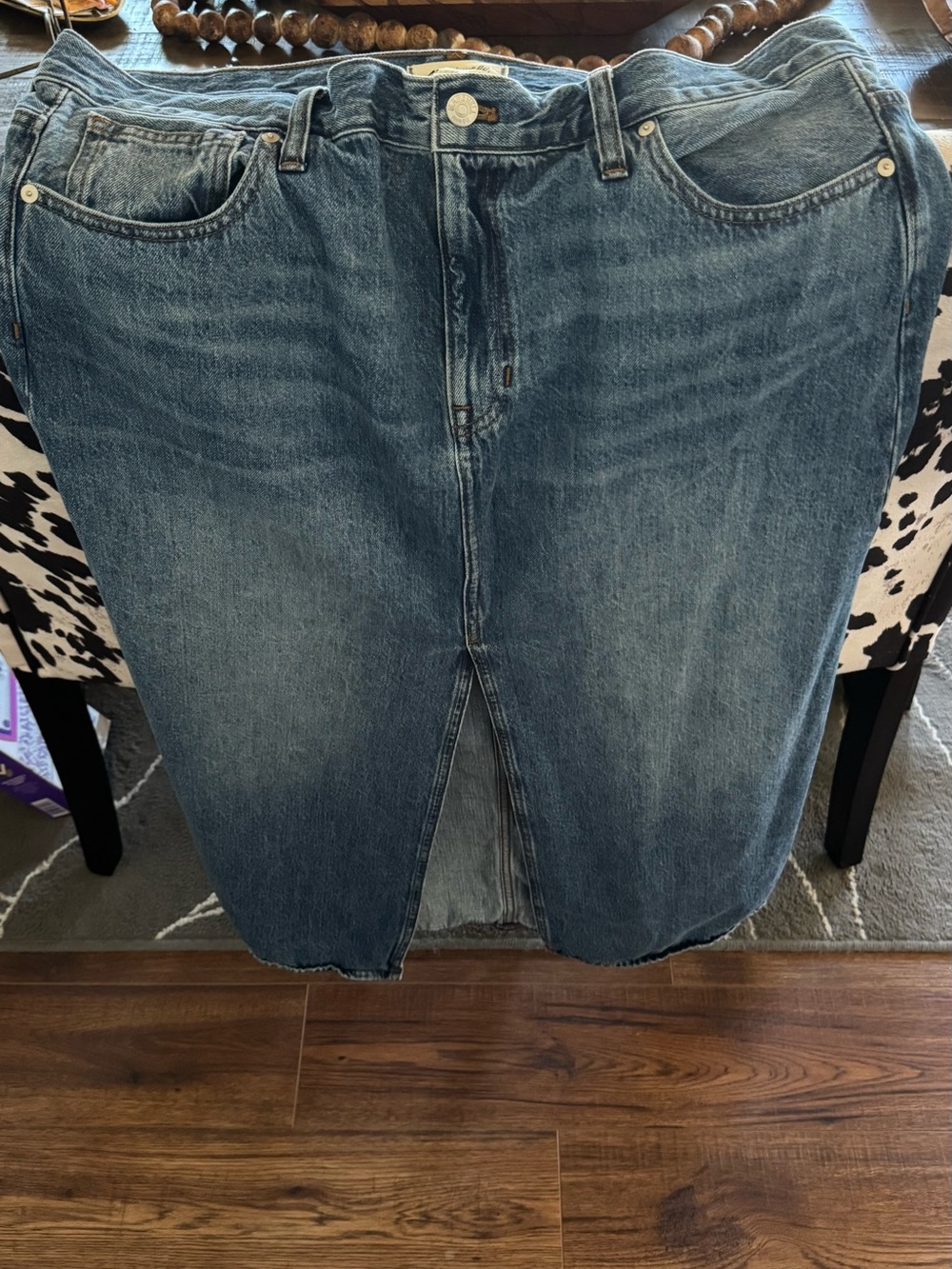Madewell Denim Skirt with Front Slit